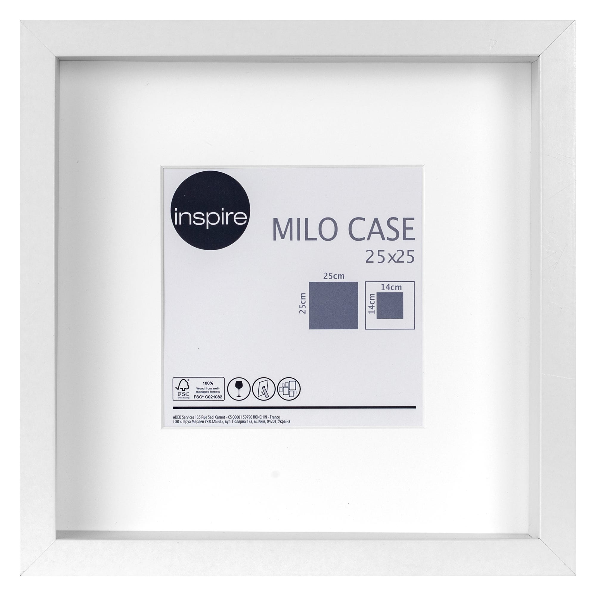 Cornice con passe-partout INSPIRE Milo, bianco 25x25 cm per