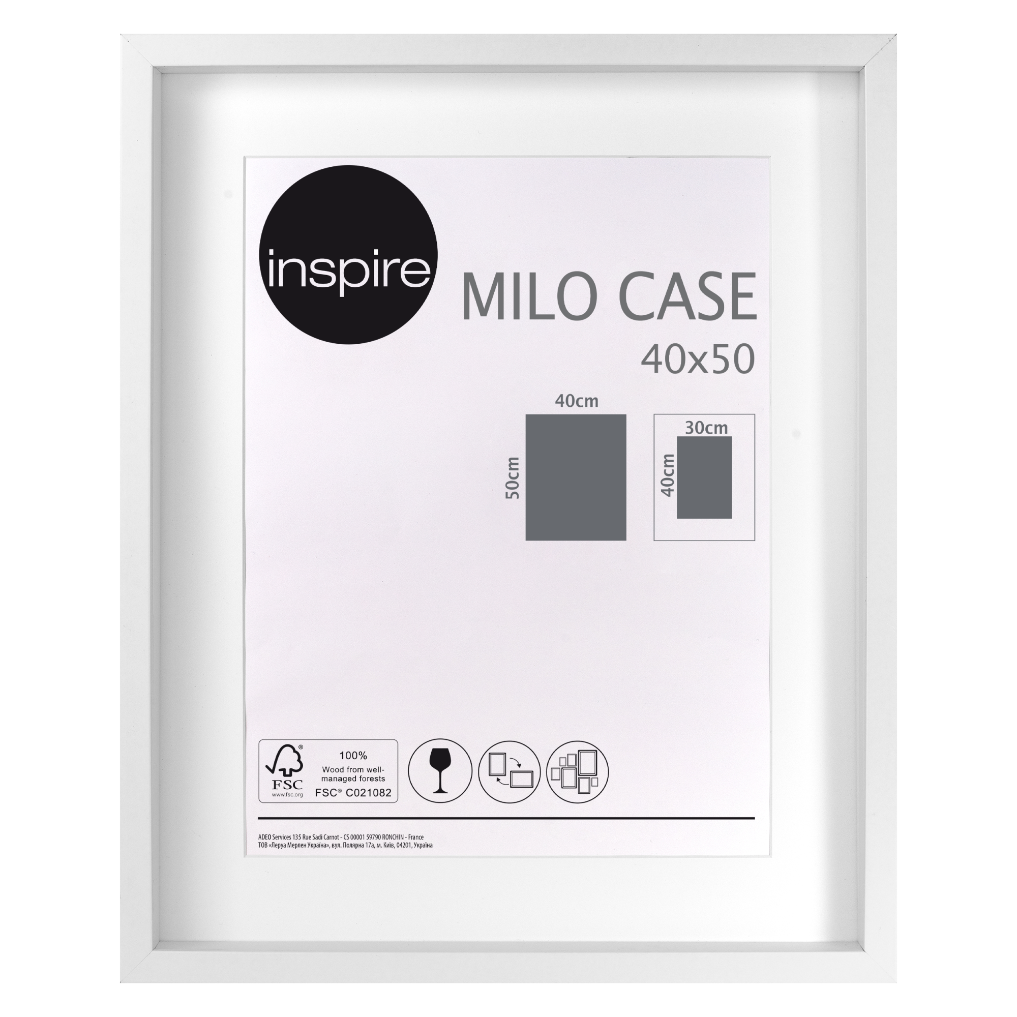 Cornice con passe-partout INSPIRE Milo, quercia 50x50 cm per immagini 40x40  cm