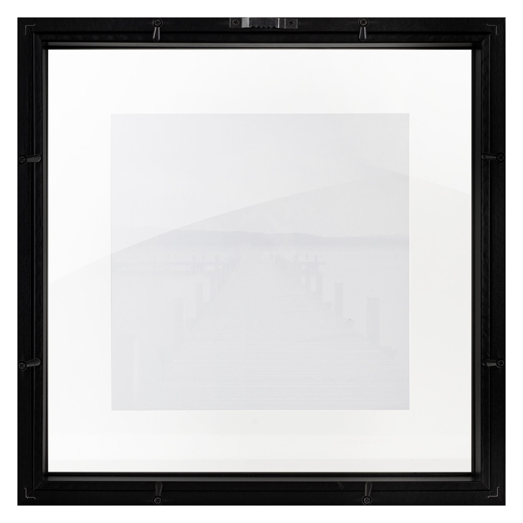 Giftgarden Set 4 Cornici In PVC Nero 30x30 Cm - Con Passepartout Bianco, Da Parete O Tavolo, Per Foto 20x20 O 30x30, Decorazione Casa - 4