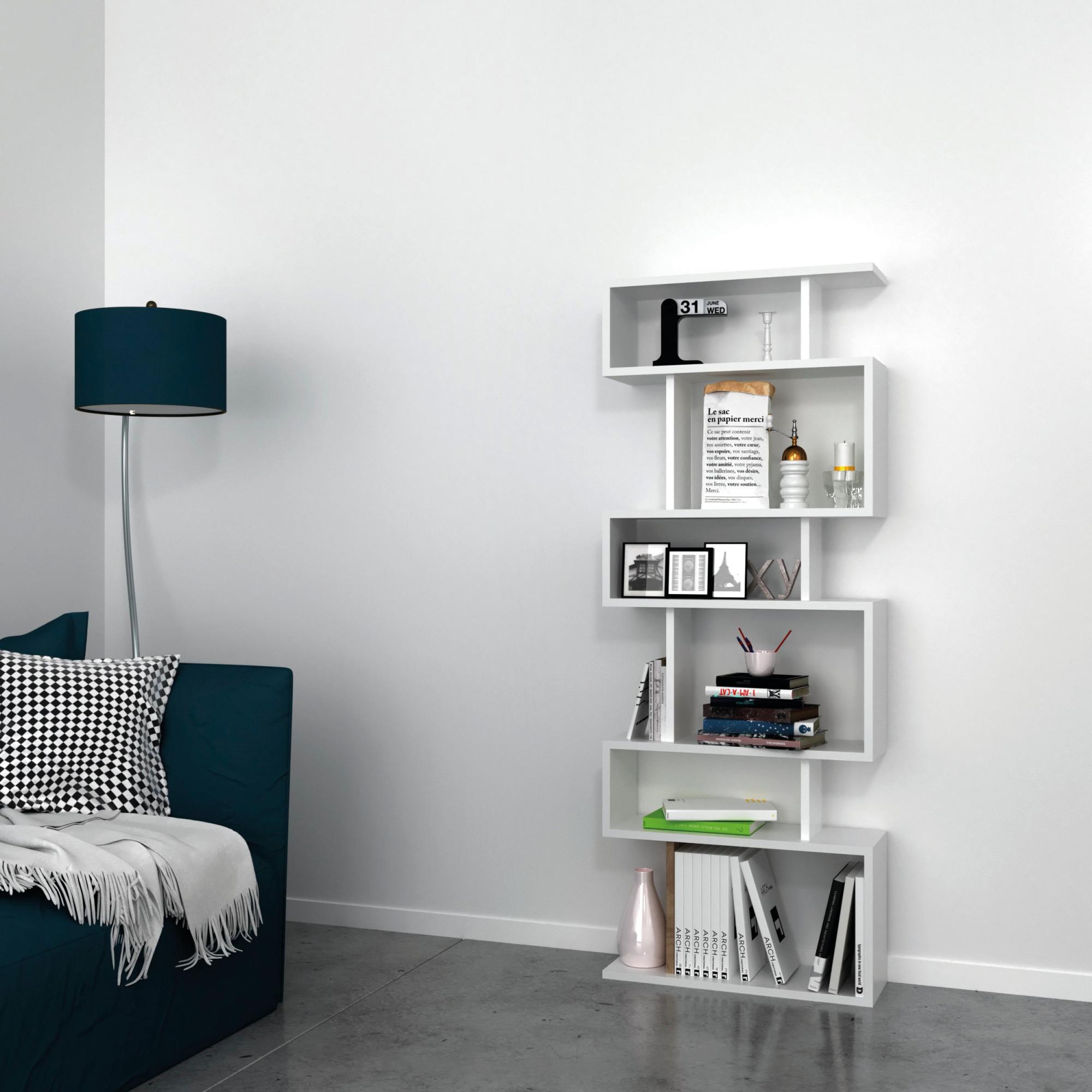 Libreria 6 Ripiani 80x30x180 cm in Legno e Metallo Nera | Leroy Merlin