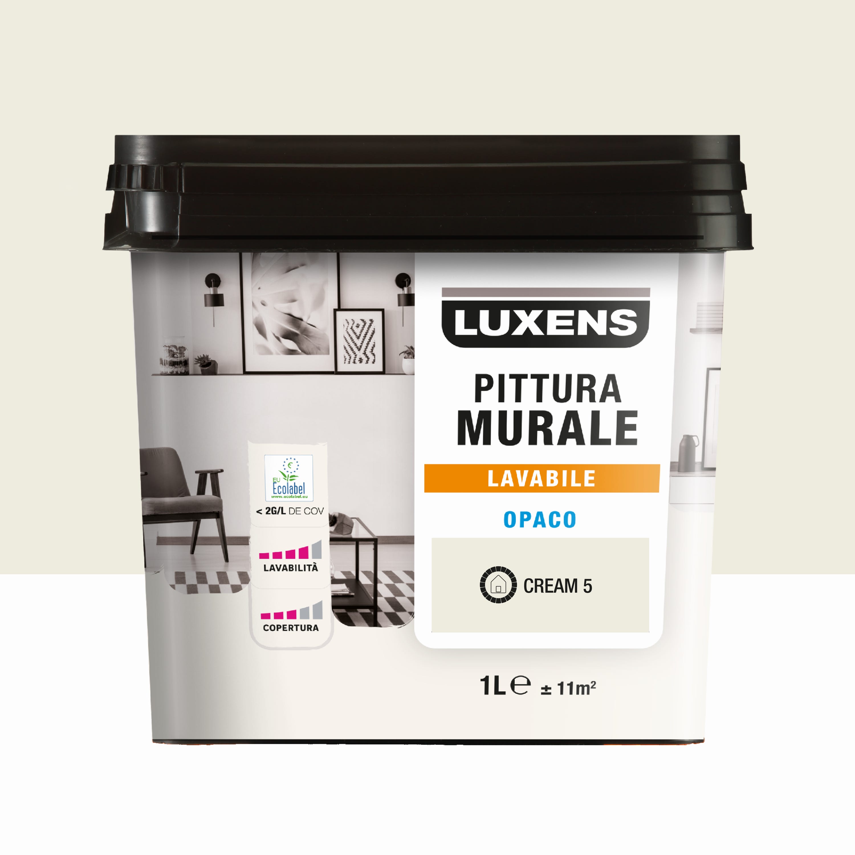 Pittura per interni lavabile, LUXENS Opaca beige cream 5 opaco, 1 L