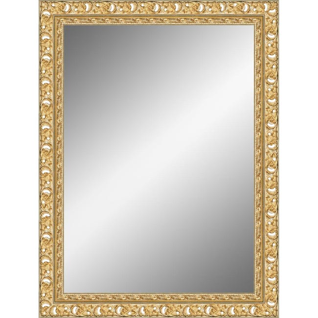 Specchio con cornice da parete rettangolare Foglia oro 70 x 50 cm