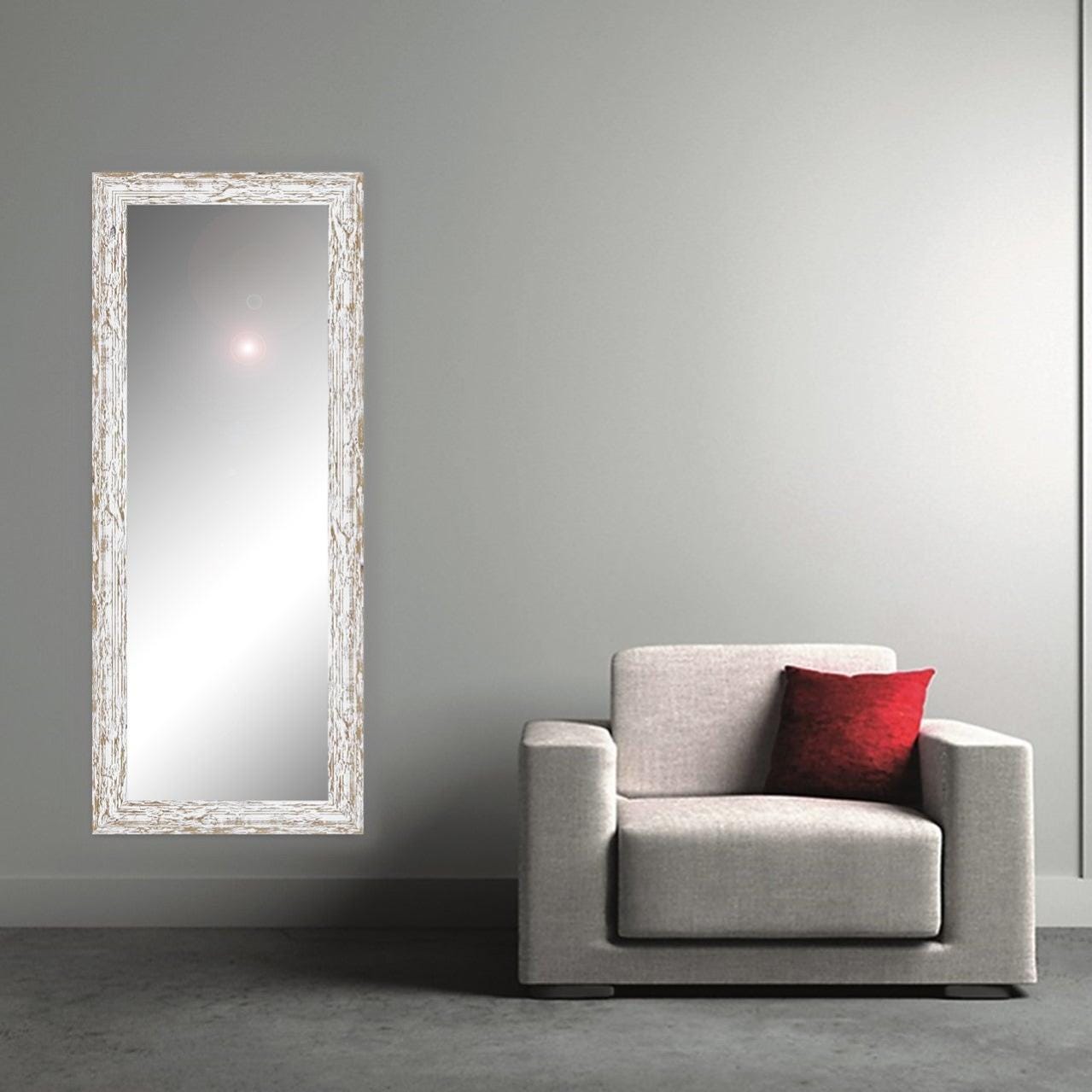 Specchio con cornice da parete rettangolare Gaia bianco 170 x 60