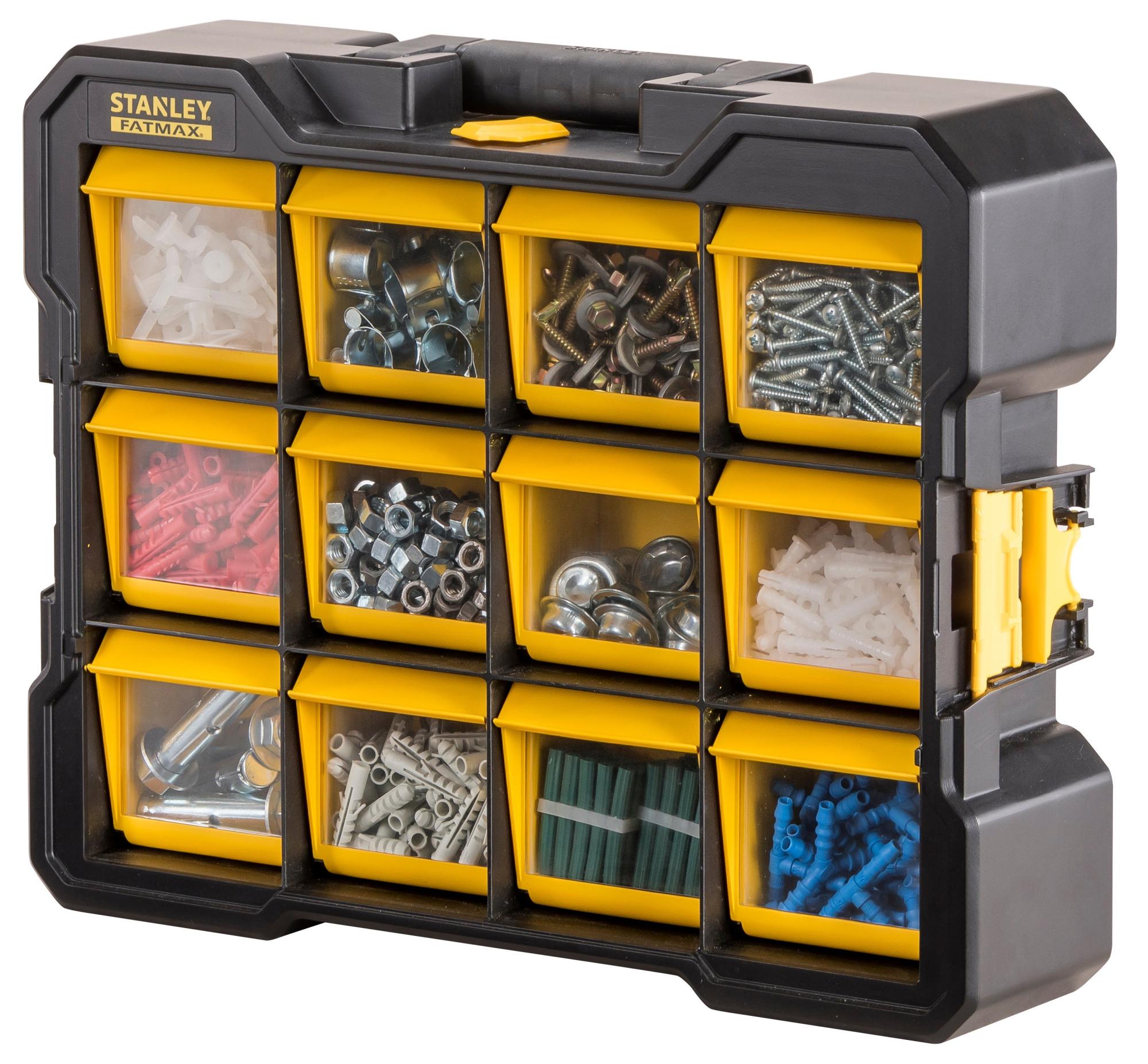 Portaminuteria Art Plast 3300V/1 | 16 Vaschette Removibili | Nero, Bianco, Giallo | Ideale Per Casa E Ufficio