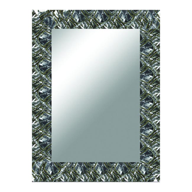 Specchio con cornice da parete rettangolare Capua argento 89 x 69 cm