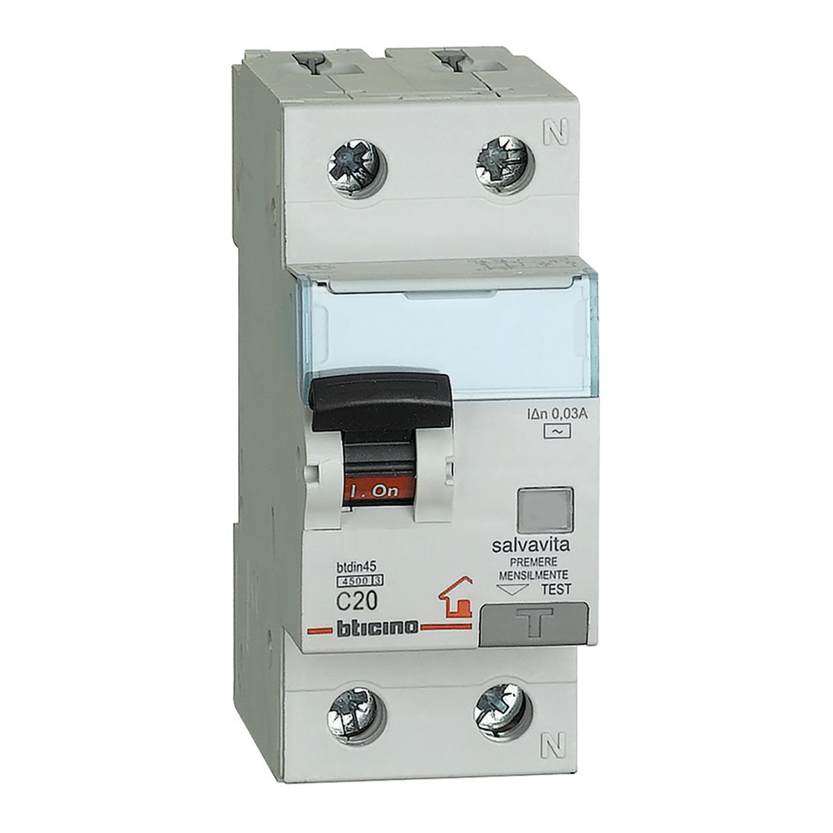 Interruttore Magnetotermico Differenziale , 1P+N 4.5kA 30mA 220V, Occupa 1  Modulo DIN, Disponibile 6A 10A 16A 25A (1P+N 10A)