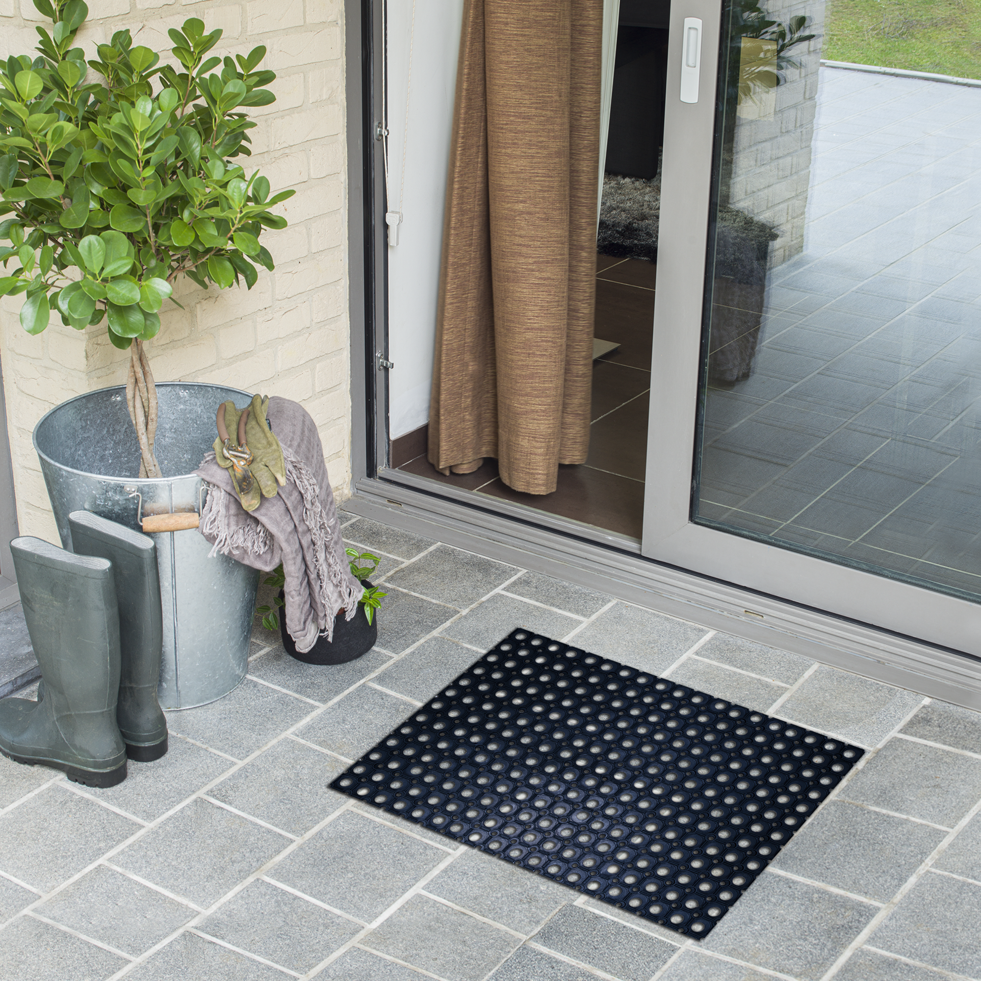 FT010002 Zerbino Aree di ingresso Nero Gomma naturale Interno, Esterno Noduli di