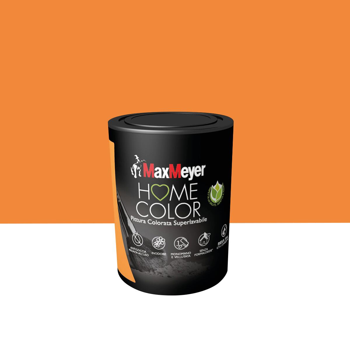 Pittura per interni super lavabile, MAXMEYER Home Color arancio seduzione  opaco, 0.75 L