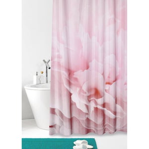 Tenda Doccia Antimuffa Impermeabile 180x200cm Con Anelli Bagno Rosa Piume  69792 