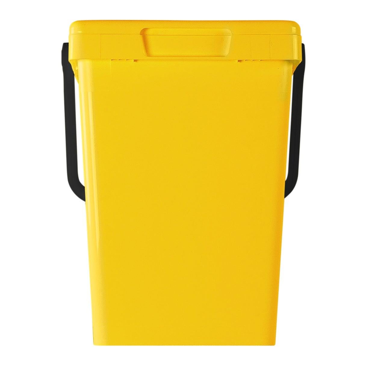 Pattumiera A Pedale 50 Litri Con Coperchio Giallo - Per Cucina E Ufficio - Sistema Differenziata Con Design Olaf - Foto 5