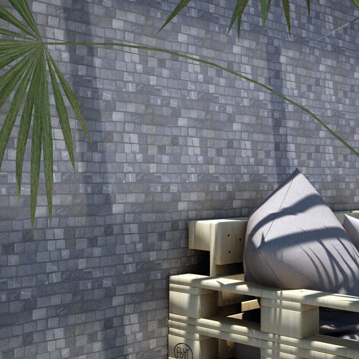 Mosaico ceramica Brick nero sp. 10 mm. Leroy Merlin