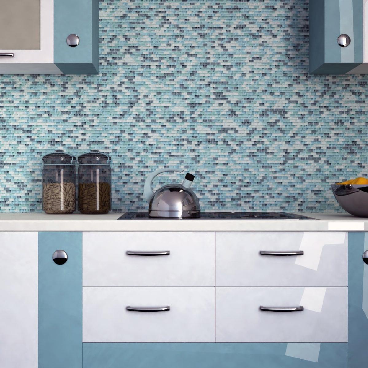 Mosaico in vetro e ceramica beige 30x30 - Florida, Boxer