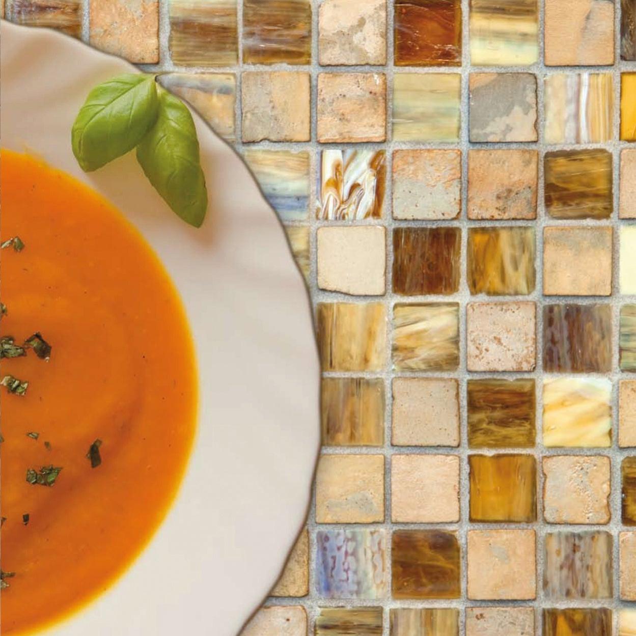 Piastrelle Mosaico Marmo Effetto Rottura - Mix Crema, Beige, Rosso E Verde 30.5x30.5 Cm - Foto 14