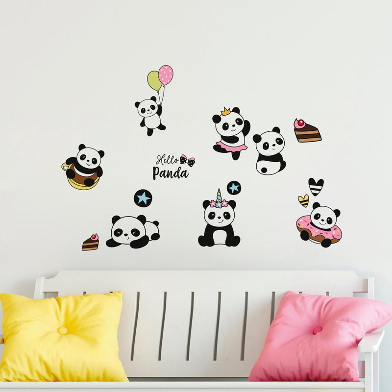 Sticker Panda 100x30 cm multicolore