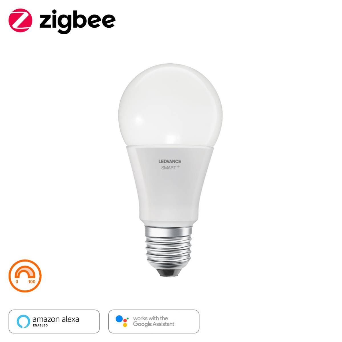 Lampadina smart ZIGBEE, LED, goccia, opaco, luce calda, 60W=810LM