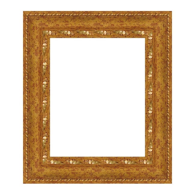 Cornice Artigianale Made In Italy In Legno Massello - Oro/Avorio 80x100 Cm Con Passepartout - Foto 6