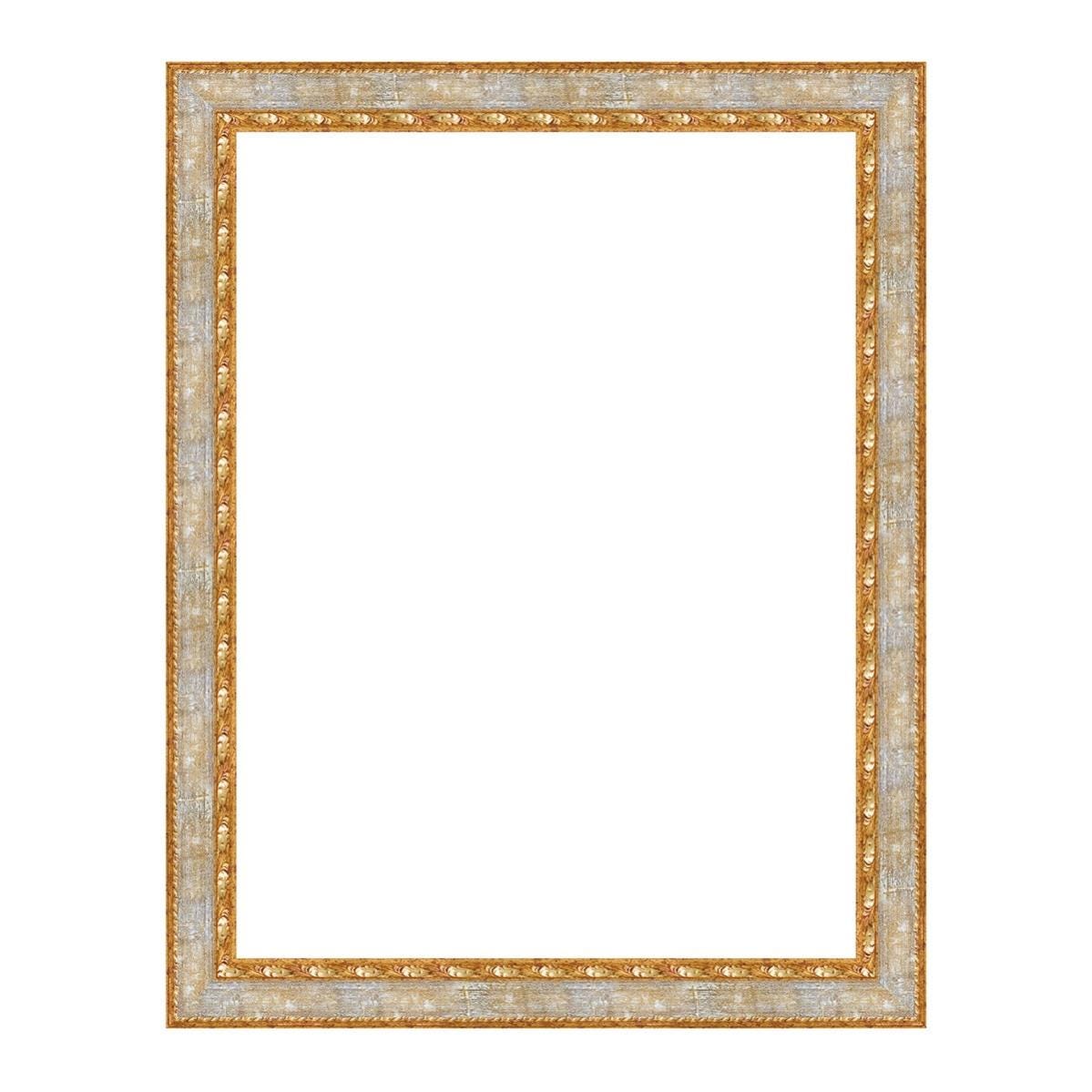 Cornice Rovy bianco e dorato per foto da 60x80 cm
