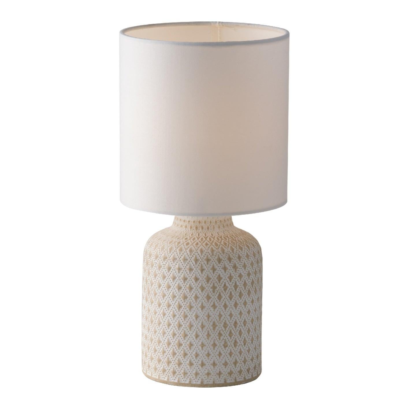 Lampada da appoggio moderna ceramica bianca modello martin 20 cm