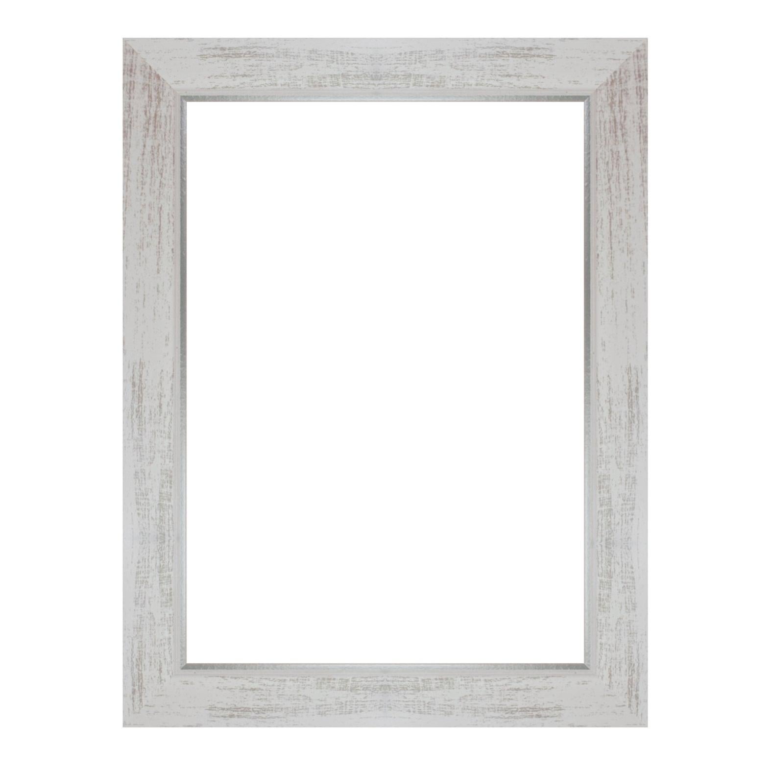 Cornice In Legno Massello 3-B JENA 9x13 Cm - Bianco Con Vetro Acrilico E Stile Vintage