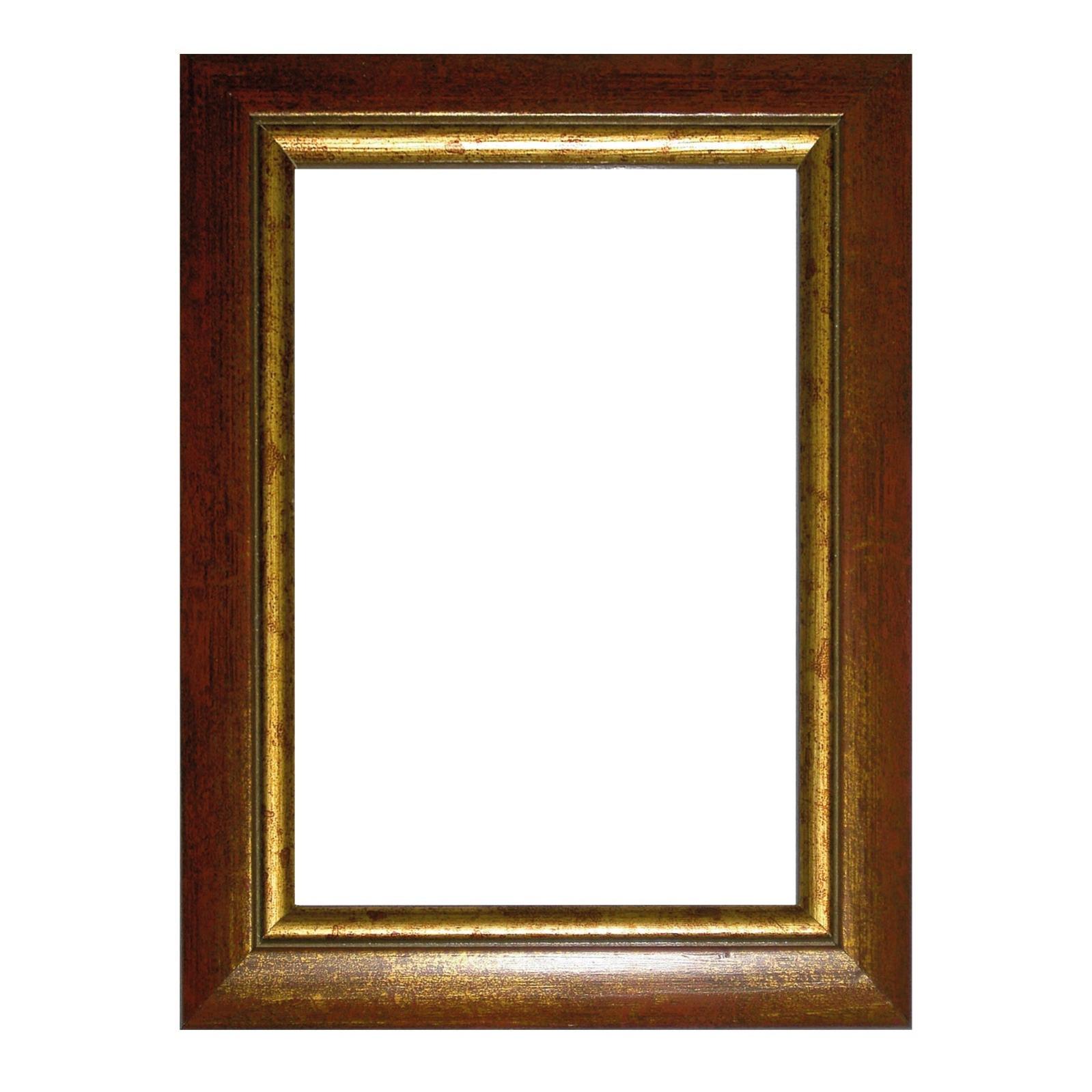 Cornice Per Foto Americanflat 33x48 Cm Oro - Telaio In Legno Con Vetro Temperato Infrangibile, Da Parete, Orientamento Orizzontale E Verticale - 2