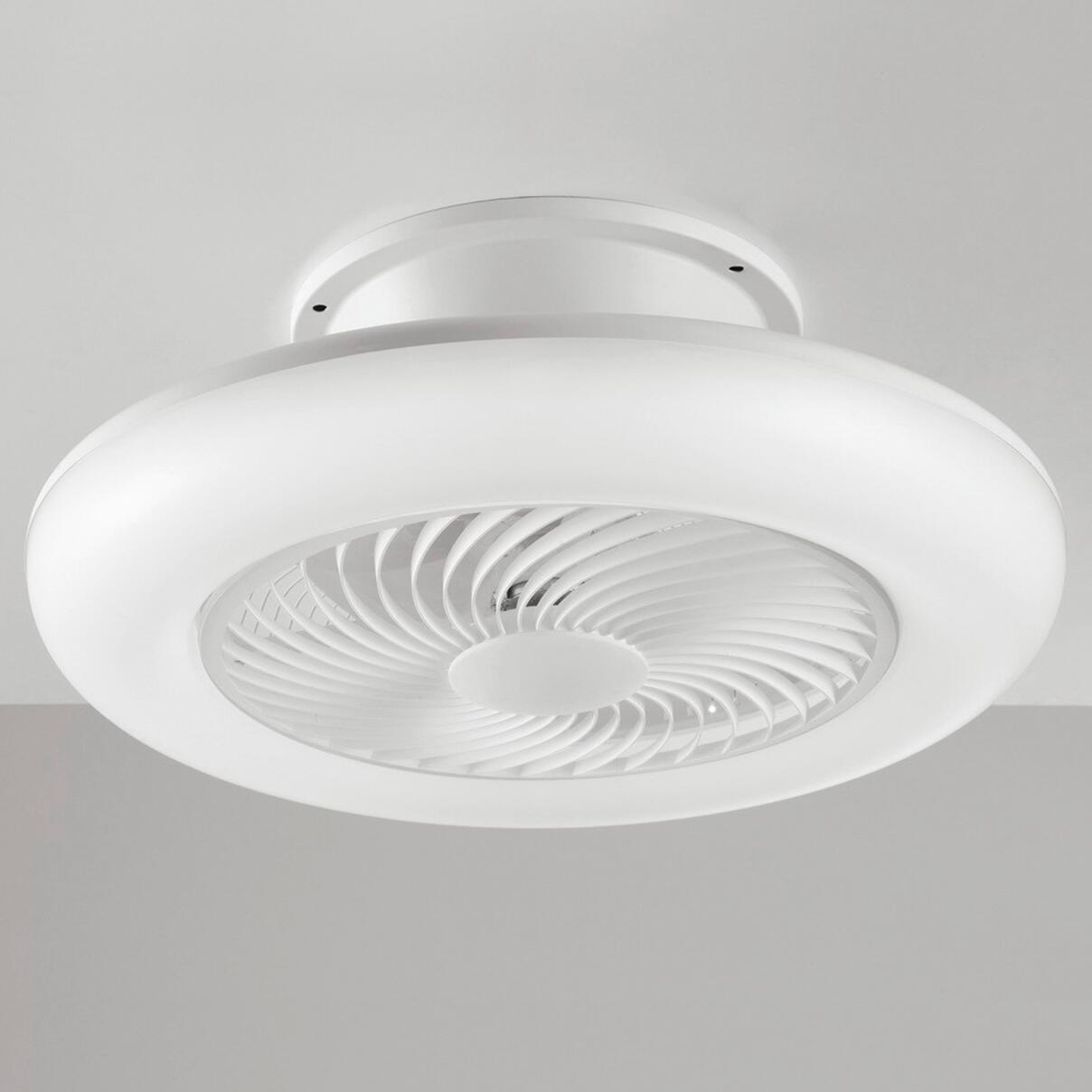 Ventilatore da soffitto con pale con luce inclusa Aliseo, bianco, D. 55 cm,  3200 LM, luce bianco, INTEC