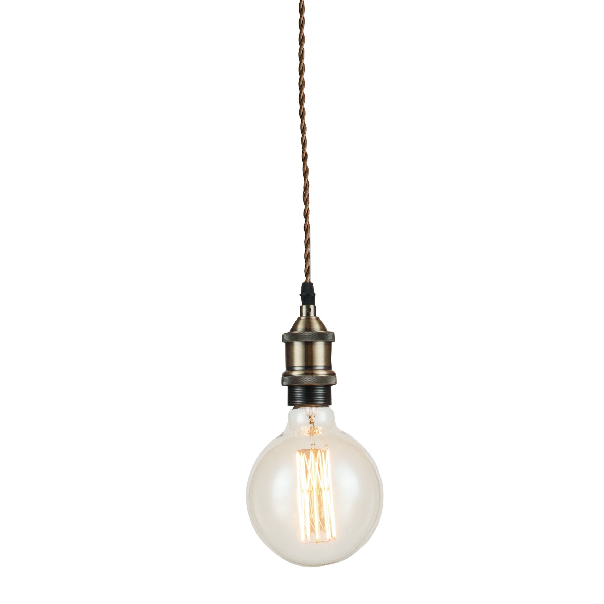 Lampadario Industriale Vintage marrone , LUCE AMBIENTE DESIGN