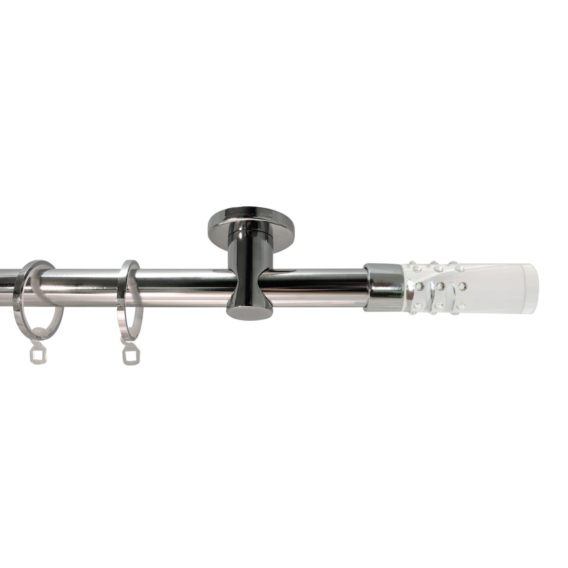 Finale per bastone Ib + sfera in metallo cromo 25 mm, 2 pezzi | Leroy