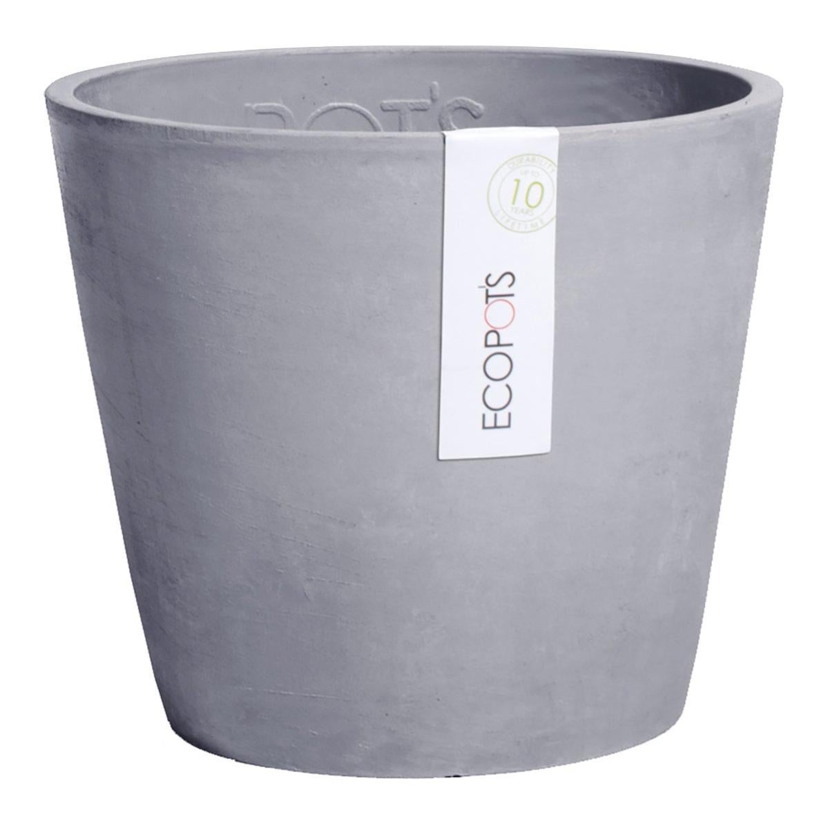 ECOPOTS Vaso Amsterdam Mini In Plastica Riciclata – Diametro 8 Cm, Grigio Chiaro, Per Piante Grasse
