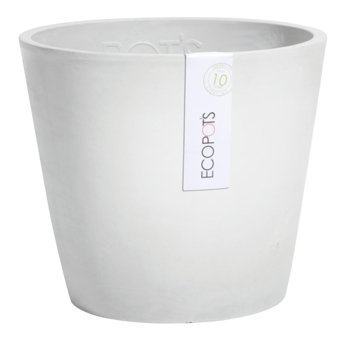 Vaso per piante e fiori Amsterdam ECOPOTS in legno bianco H 15 cm Ø 17