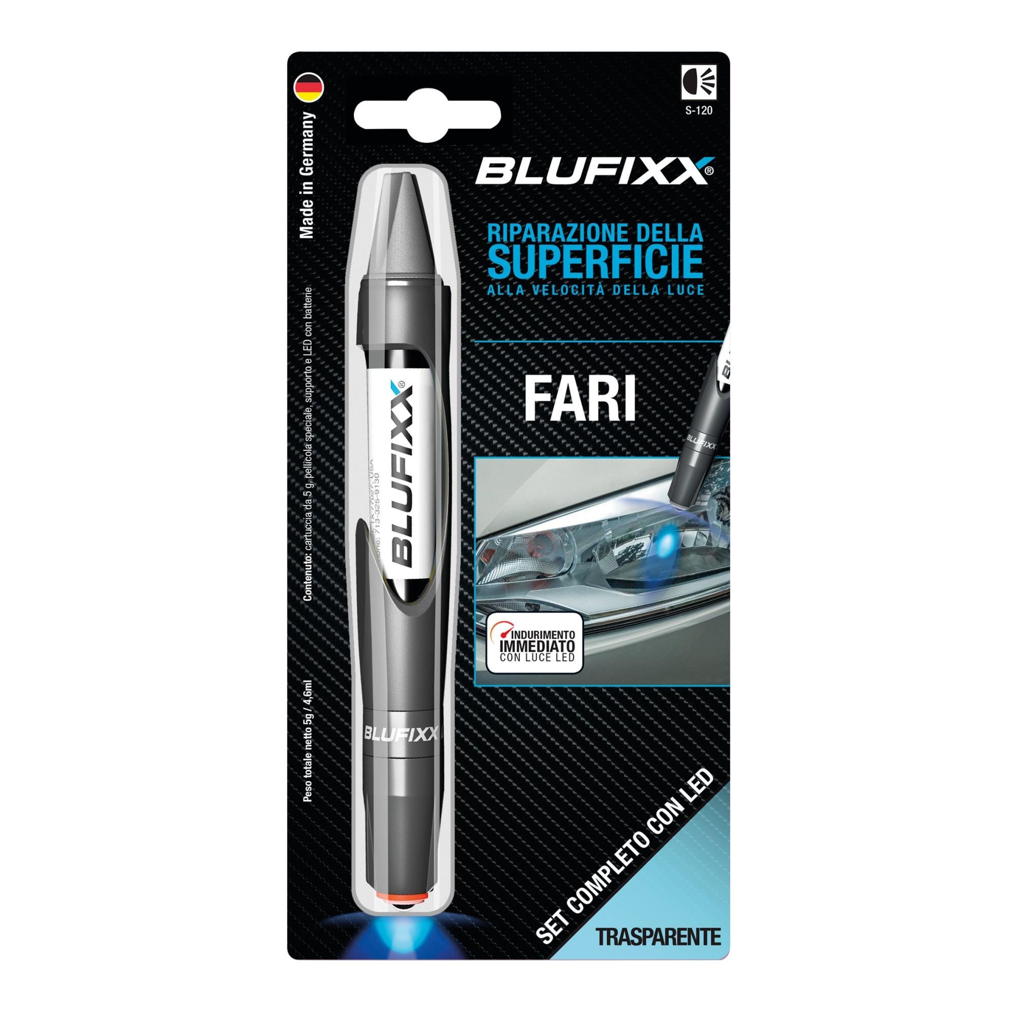 Colla in cianoacrilato plastica rigida BLUFIXX 10 Blister contenente penne con  luce a led