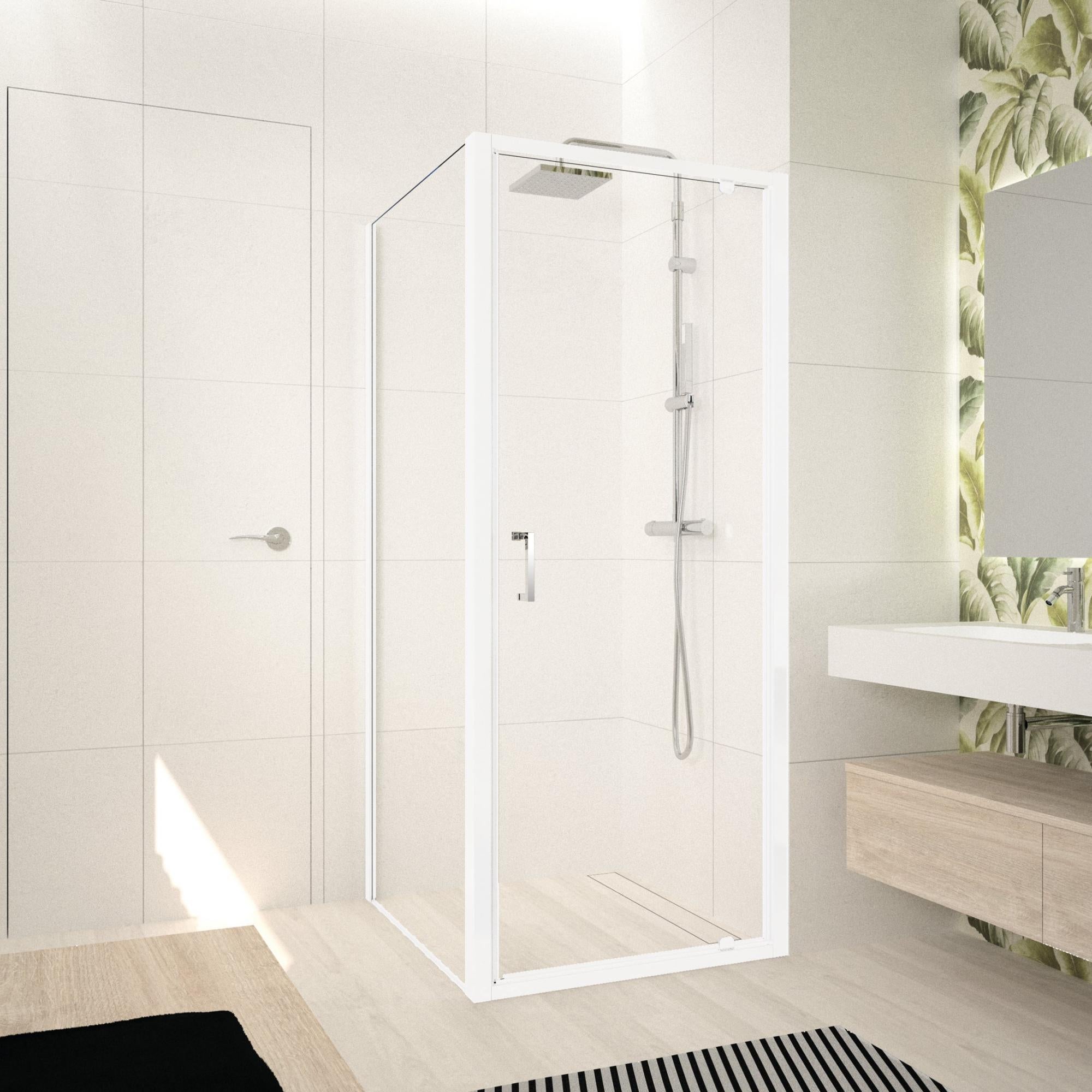 Soffione Doccia in Acciaio Inox Anticalcare Quadro 20 X 20 con Snodo 1/2 Ultra Slim