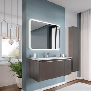 Mobile da bagno sotto lavabo Barrik con top L 50 x marrone, lavabo non  incluso