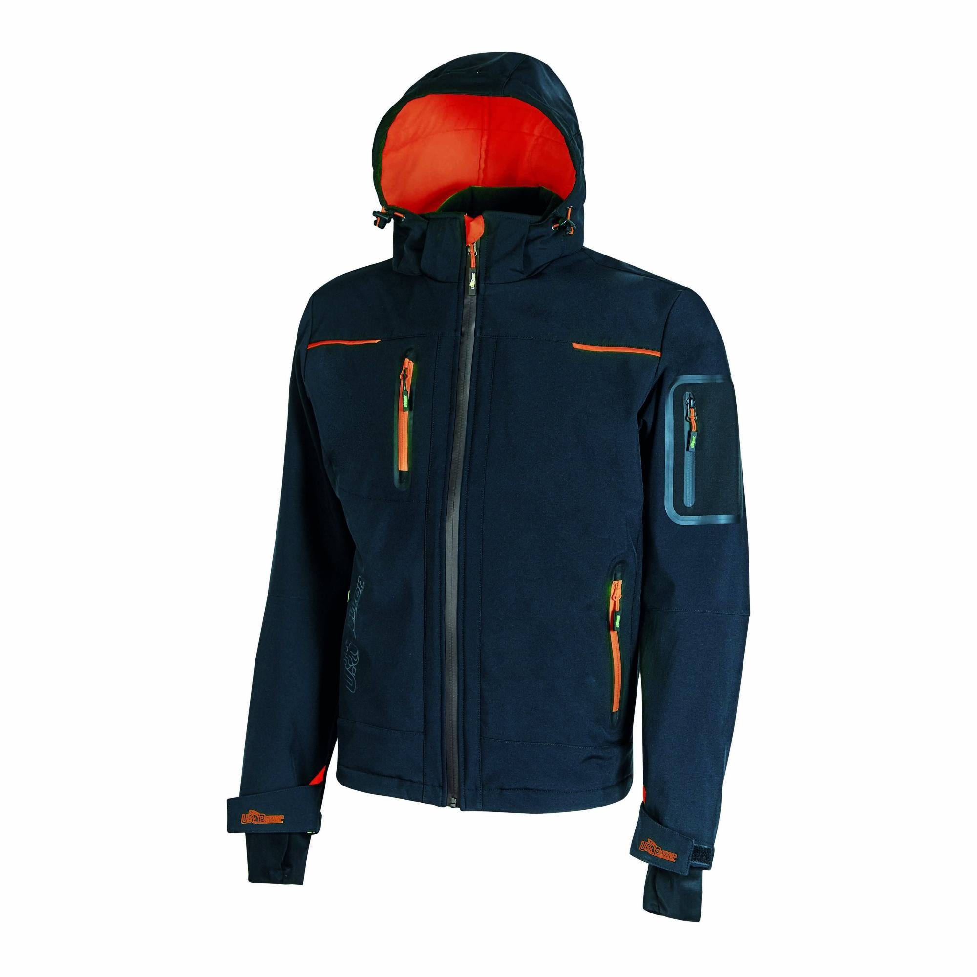 Giacca Da Lavoro U-Power Kyra In Softshell - Impermeabile, Antivento, Con Cappuccio Staccabile - Colore Blu