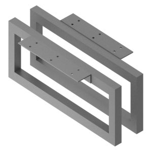 Piedi per tavolo rettangolare per mobili in confezione da 2 neri da 480 x  60 x 420 mm