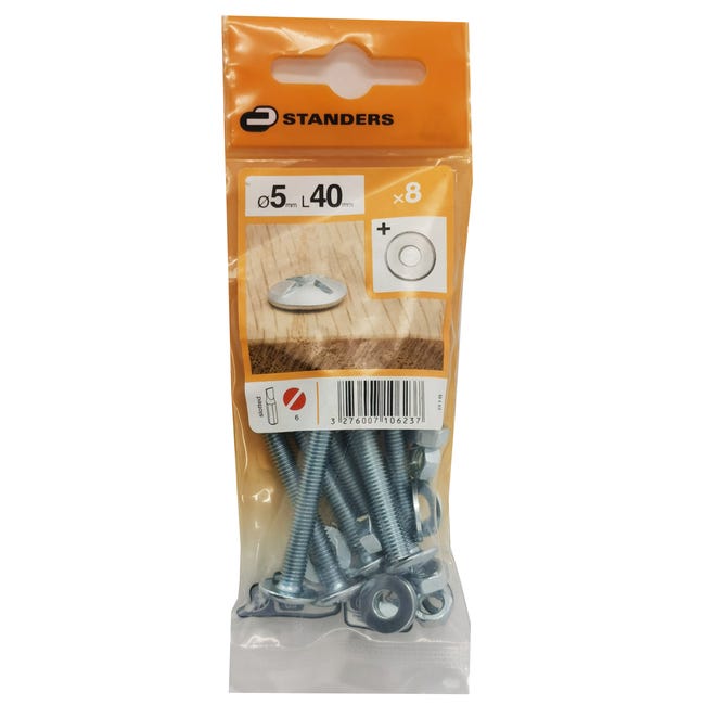 Set Bulloni E Dadi M6X60 Mm - 25 Pezzi, Testa Tonda Con Flangia | Per Mobili, Macchine E Fai-Da-Te - Foto 8