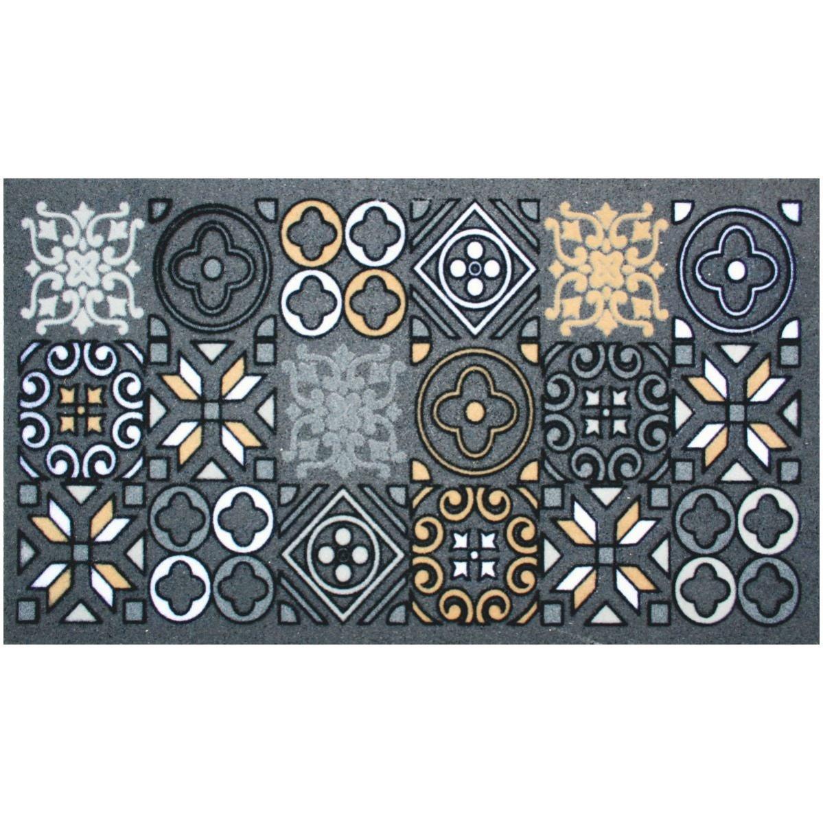 Zerbino Esterno 45x75 Cm In Gomma - Antiscivolo, Assorbi Sporco, Lavabile, Rosso A Righe