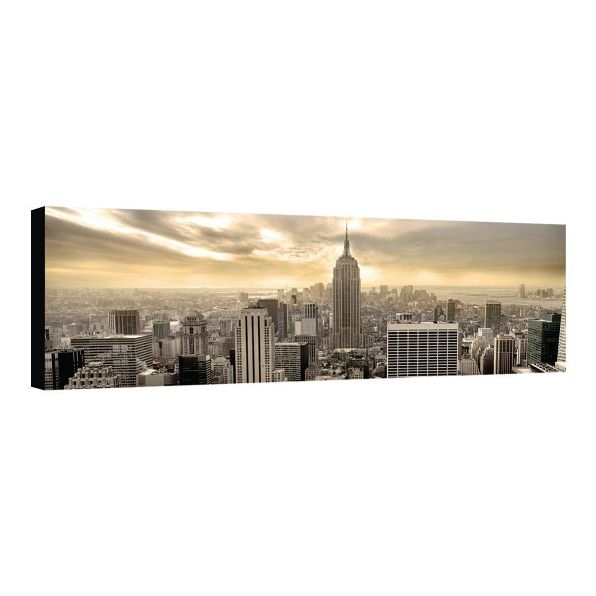 Stampa su tela New York illuminata 100x35 cm