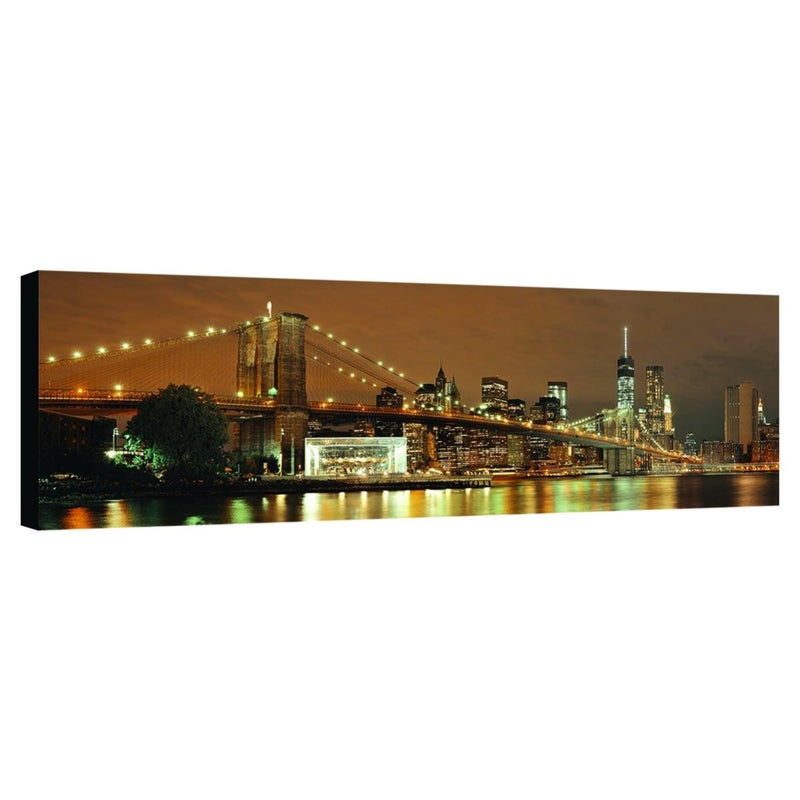 Dipinto su tela Brooklyn bridge illuminato 180x64 cm