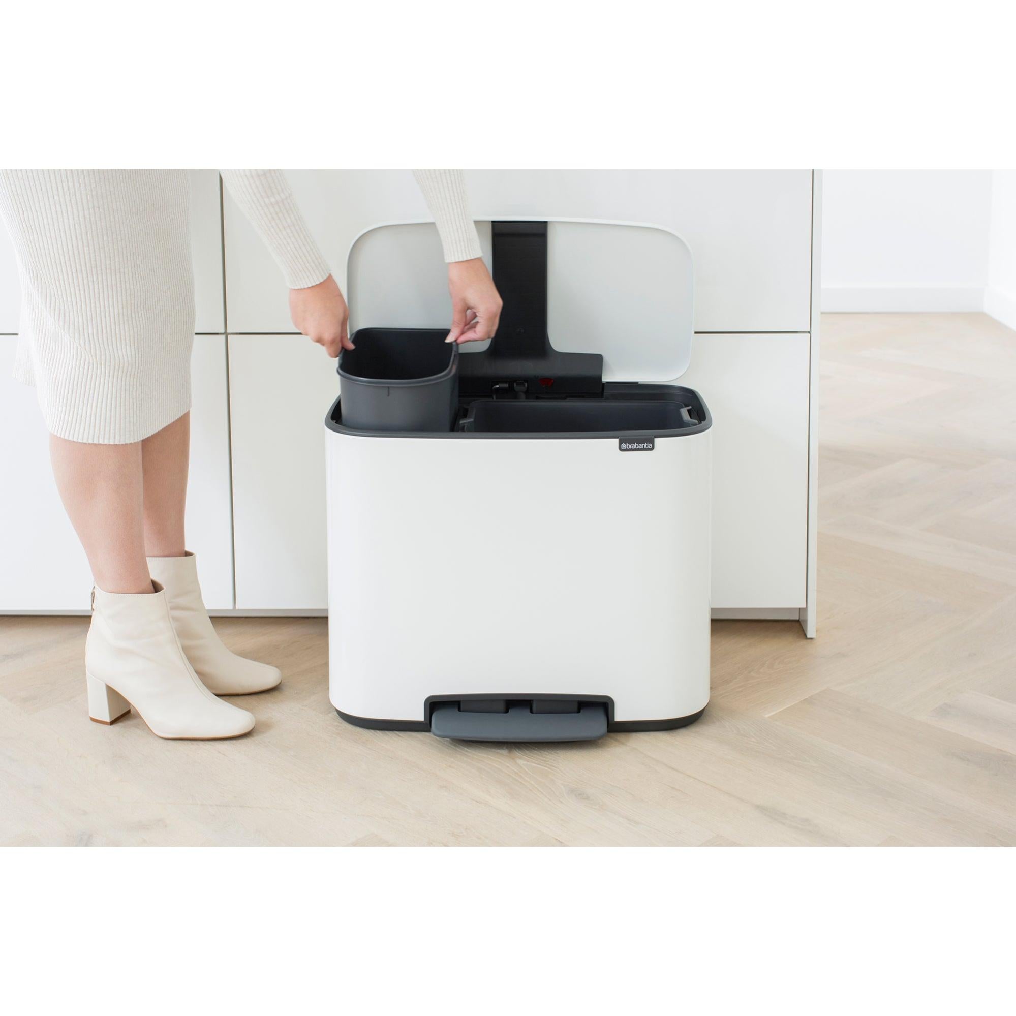 Pattumiera Brabantia Bo Pedal Bin - 2x30 Litri Acciaio Platinum - Foto 12