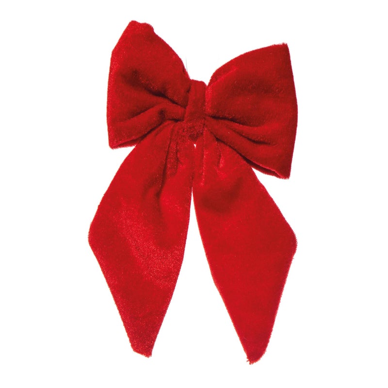 Fiocco natalizio in tessuto  H 15 cm, L 13 cm, colore rosso