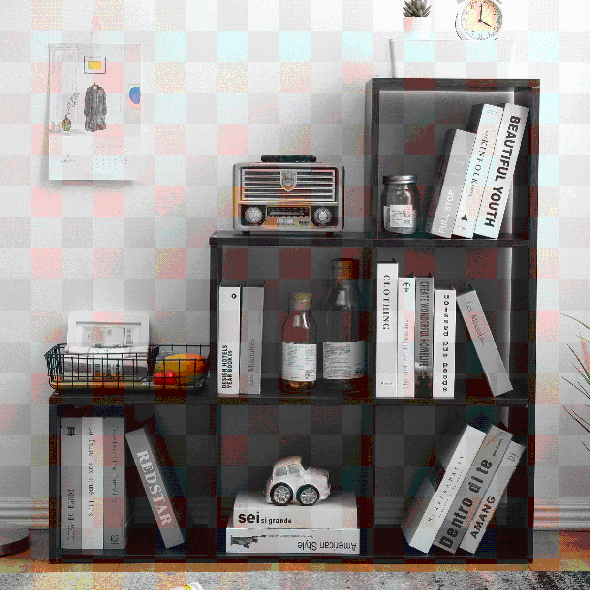 Libreria a 6 ripiani per soggiorno, studio, ufficio o camera da letto - 24 x 30 x 183 cm, bianca | Leroy Merlin