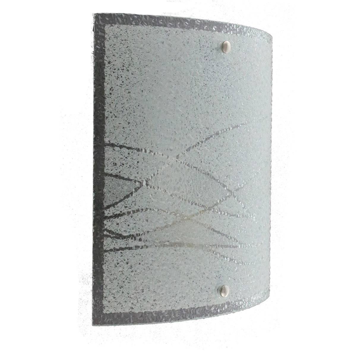 Applique Classica A Muro In Vetro 1 Luce Girella - Bianco Con Dettagli Oro - Per Bagno, Camera, Corridoio - Larghezza 30cm