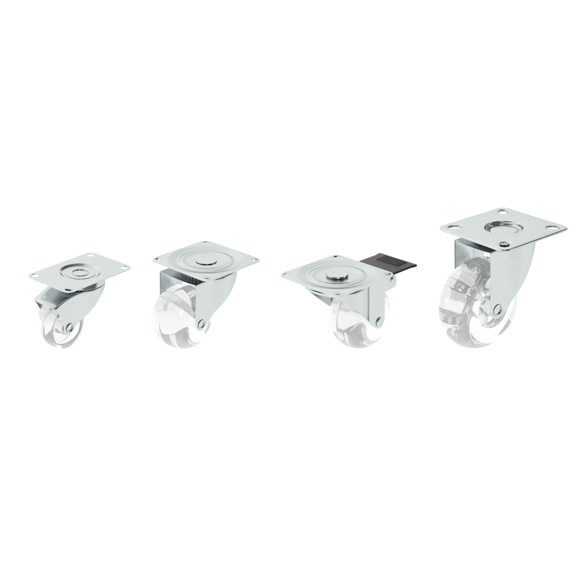 Set Ruote Per Mobili Da 60 Mm - In Acciaio E PU, Portata Fino A 270 Kg, Regolabili In Altezza, Per Porte, Cancelli, Mobili Pesanti