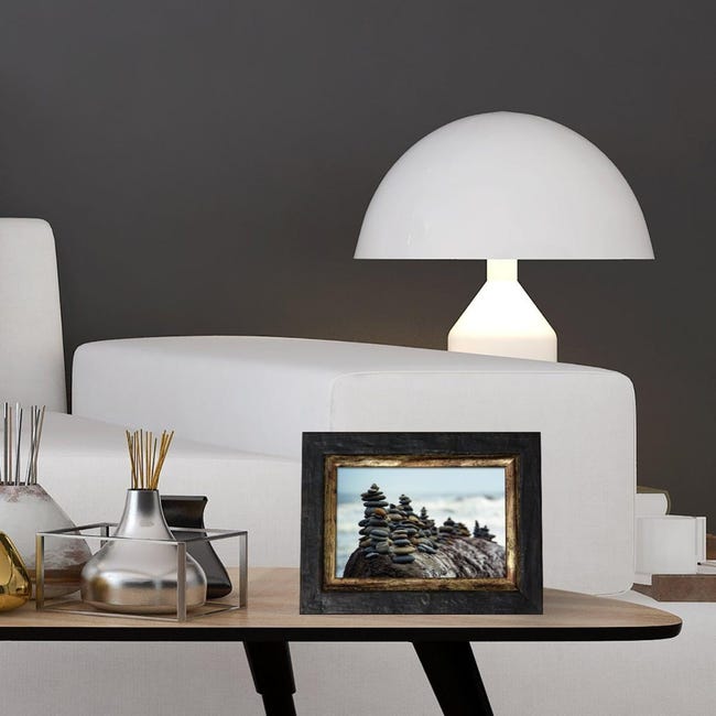Cornice INSPIRE Fabriano noce e oro opaco per foto da 35x50 cm
