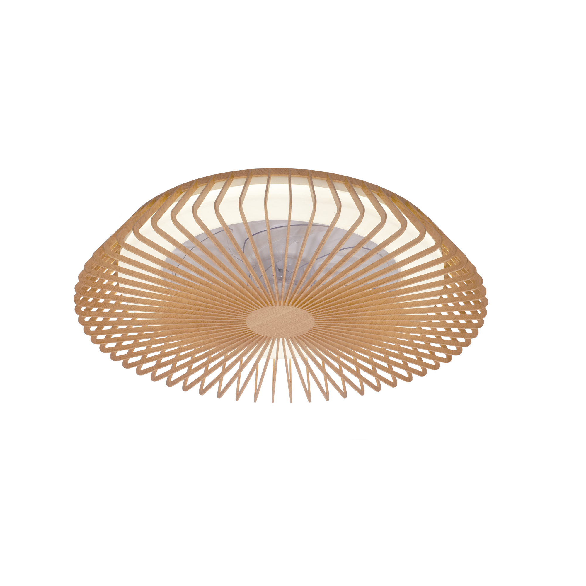 Ventilatore da soffitto con pale invisibili con luce inclusa Indonesia,  bianco/ rattan, D. 63 cm, 4200 LM, MANTRA