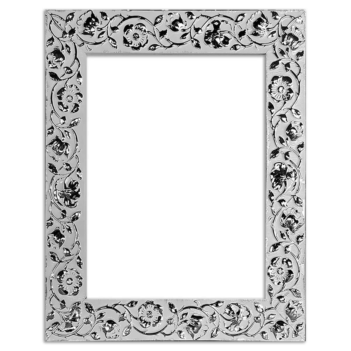 Cornice INSPIRE Fiore bianco e argento satinato per foto da 20x30 cm