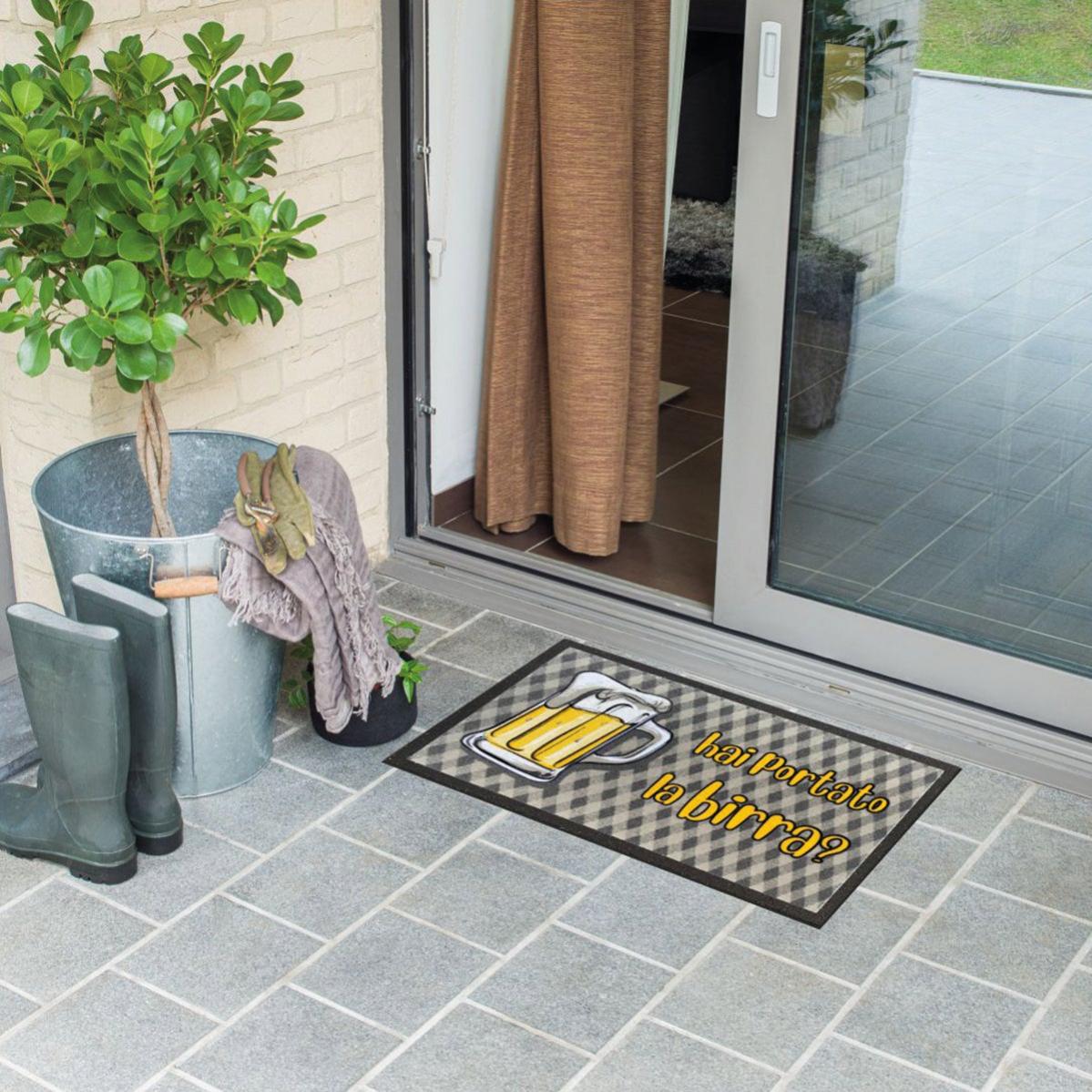 Zerbino In Gomma Antiscivolo Scimmie 40x70 Cm - Asciuga Passi Per Interno Ed Esterno, Modello FORMAT 31, Animali Decorativi