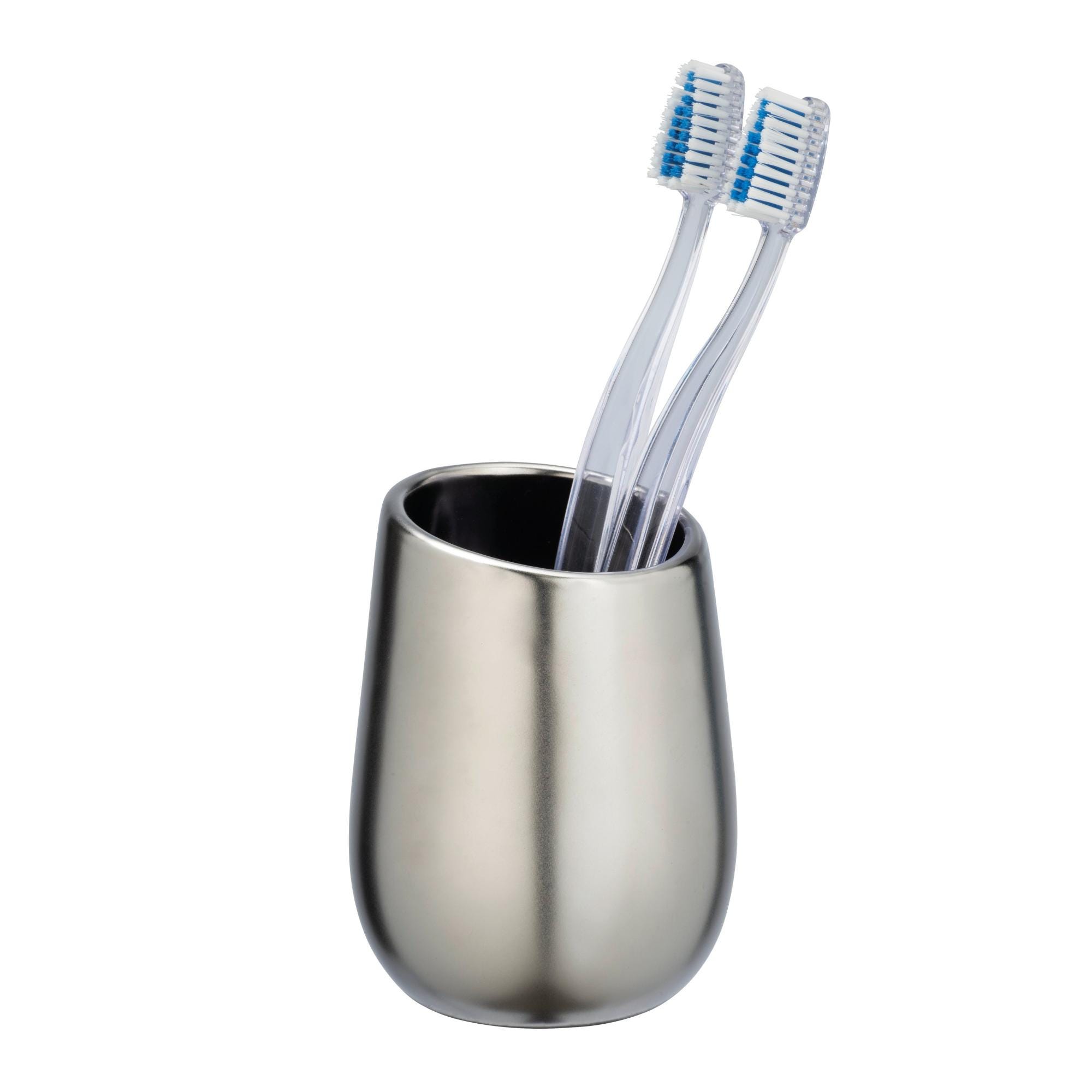 BATHMAN Bicchiere porta spazzolini in ceramica, di colore nero.