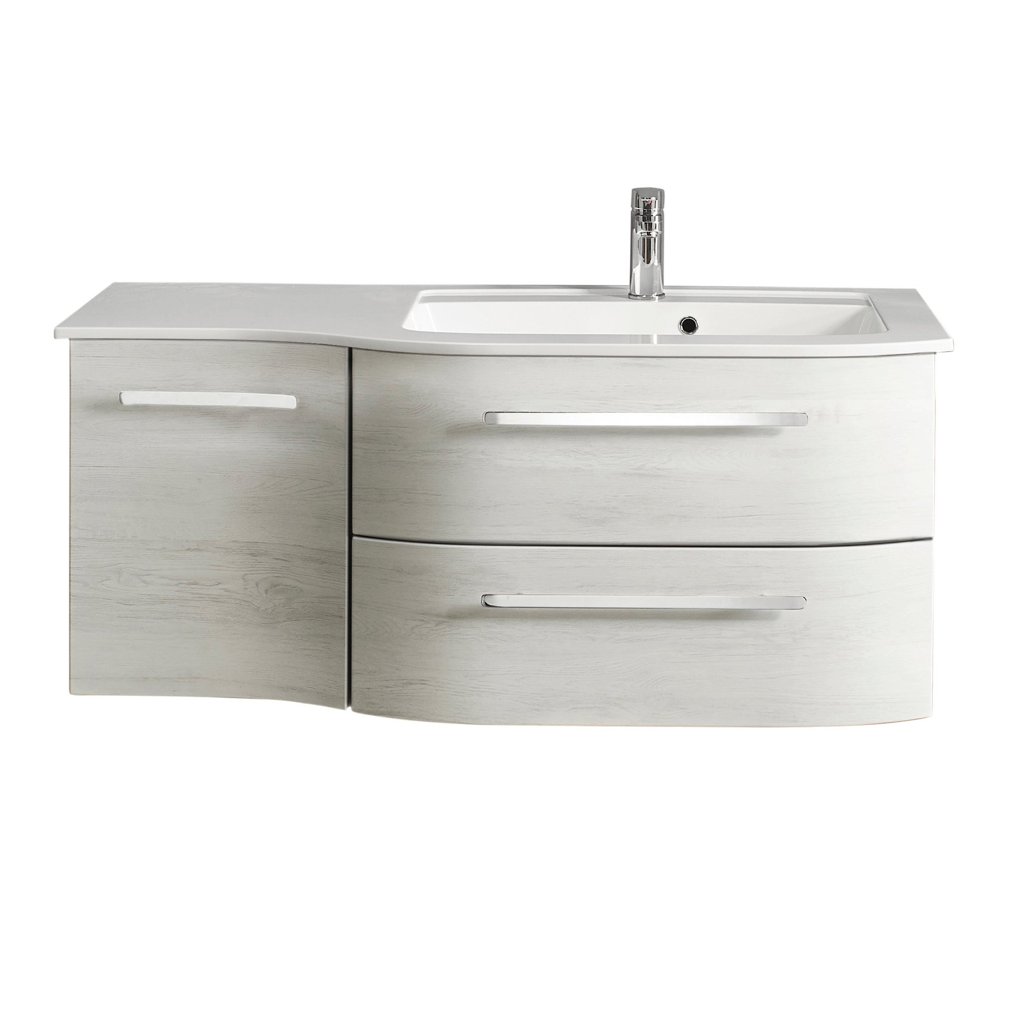 Mobile da bagno sotto lavabo con top L 117 x rovere chiaro, lavabo non  incluso