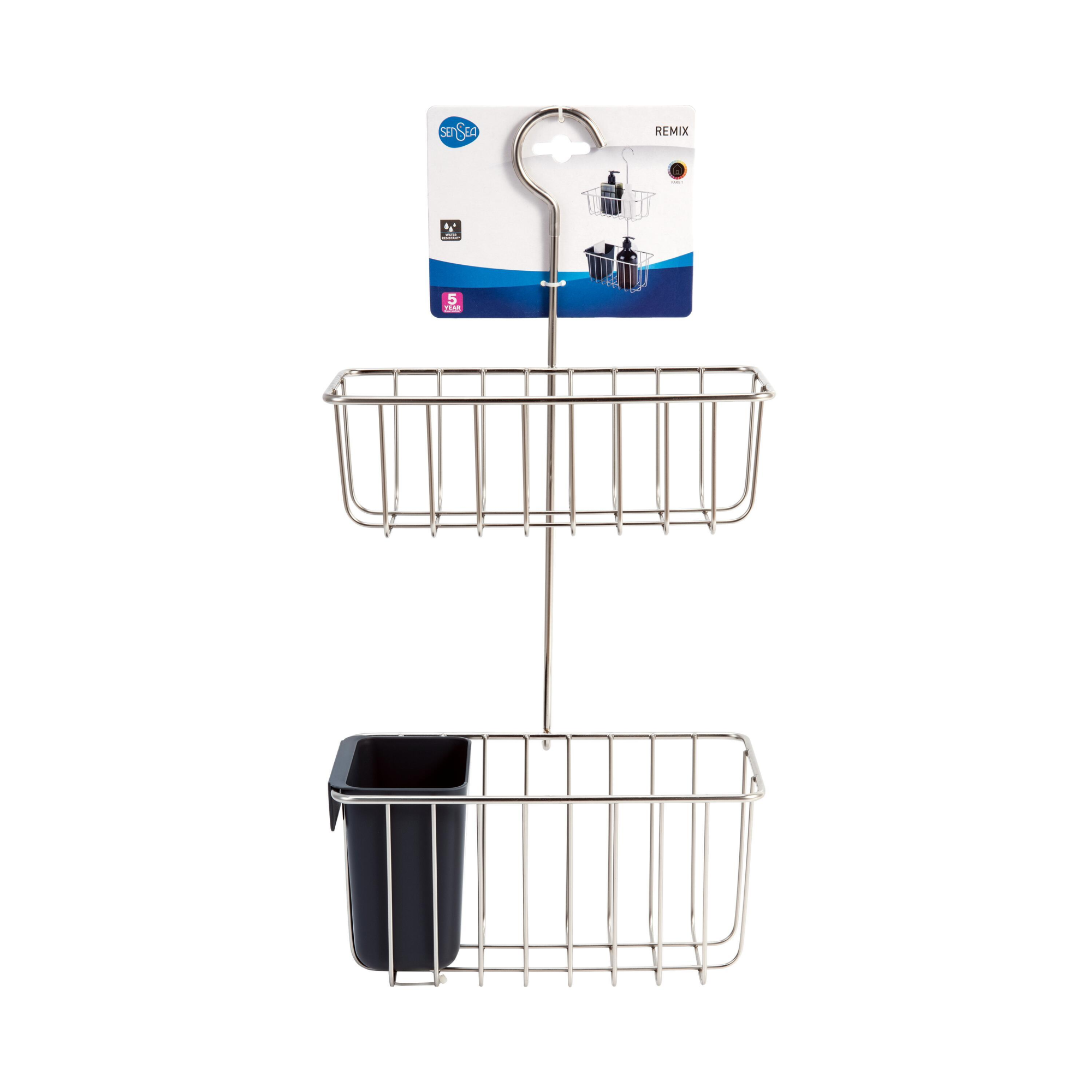 Organizer doccia multifunzionale composto da 2 pezzi, comprensivo di portasapone adesivo, portasapone e 4 ganci. Portasapone in acciaio inox di alta | Leroy Merlin